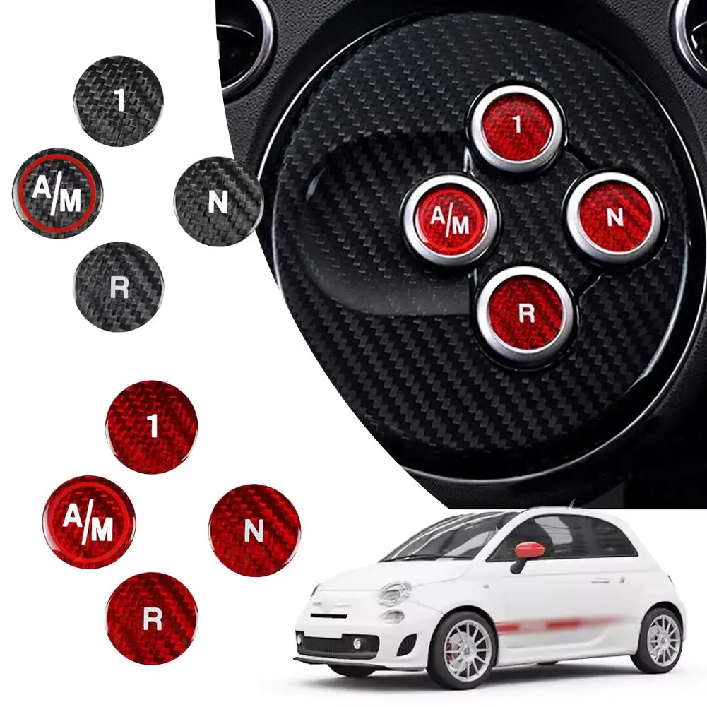 

For Fiat 500 Abarth 595 695 Shift Panel Button Cover Vents Interior Modification Stickers Decorative Accessories Instrument U1W4