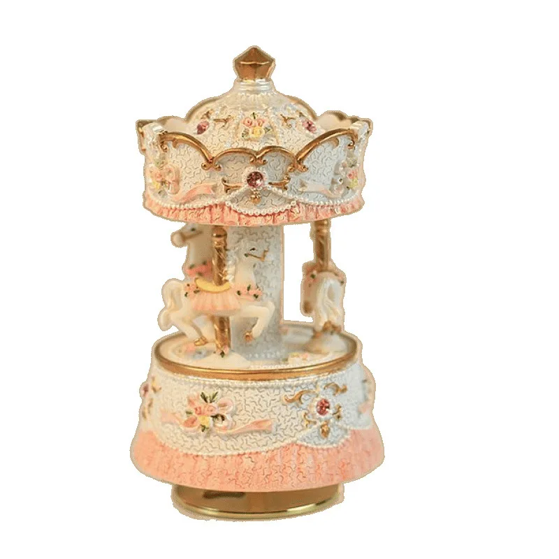 

Retro fresh Trojan horse rotating music box, wind-up music box
