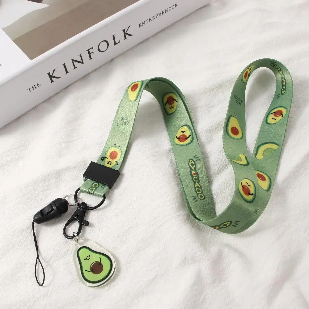 Lanyard Keys Holder Neck Strap Avocado Mobile Phone Straps ID Card Holder Lanyard Keychain Lanyard Mobile Phone Accessories