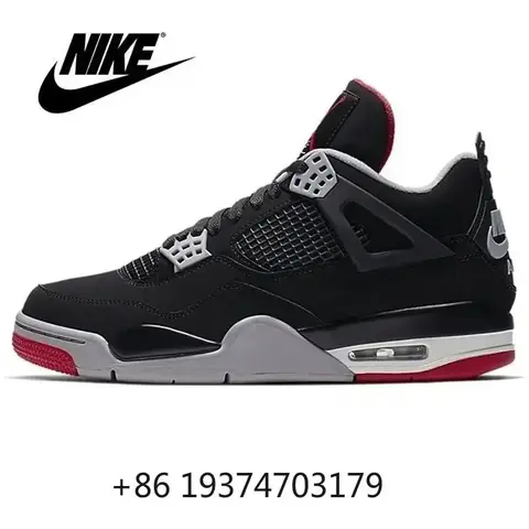 나이키-Jordan Air Retro 4 4S Bred Black Cat Sail Guava Ice Noir 남녀공용 클래식 스포츠 스니커즈, 트레이너 농구화 OA