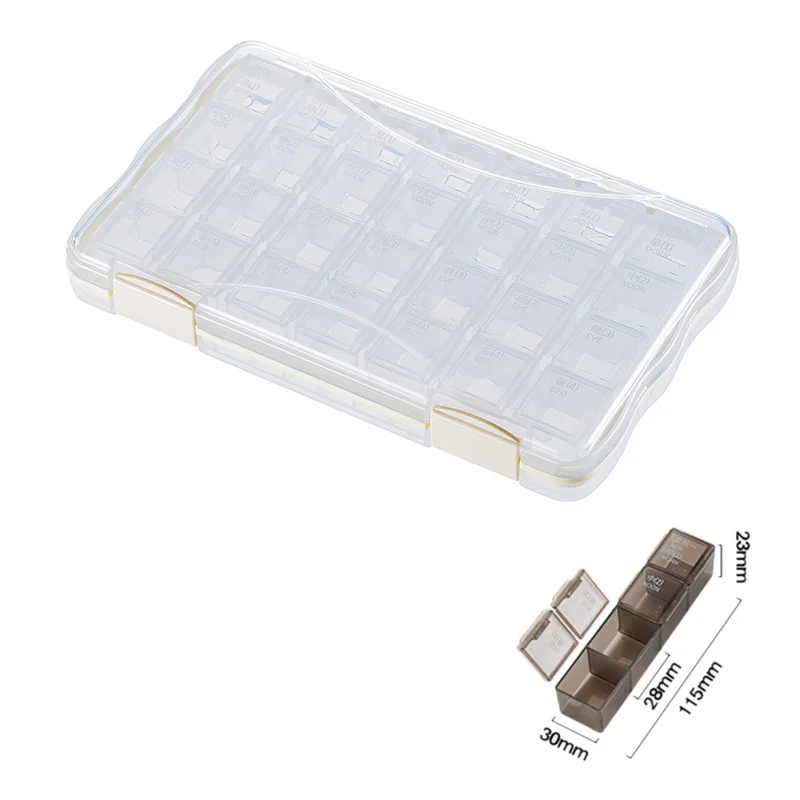 Factory Price Plastic Product Big Volume  Good Quality Am Pm Weekly 7 Day Pill Organizer Container 28 Cases Pill Boxes