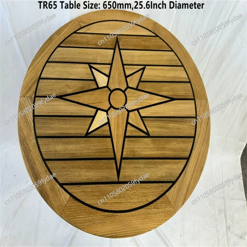 Round teak tabletop star pattern 500/650/795mm diameter