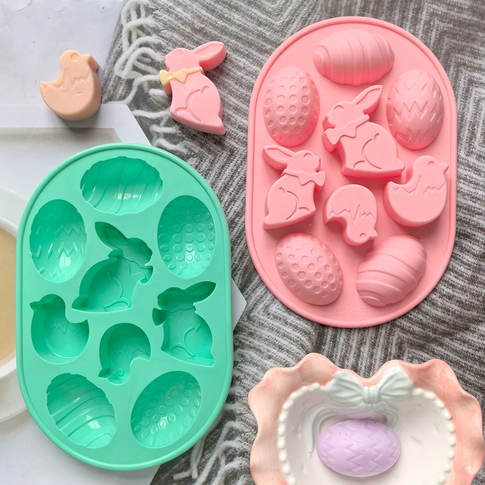 9-cavity Easter silicone Easter egg rabbit shaped baking mold chocolate candy mold Easter themed party decoration - view 5