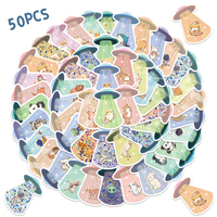 50PCS UFO Abducted Friend Stickers Cute Cartoon UFO and Kawaii Animals Decals for Laptops Tumblers Windows Cars Trucks Walls