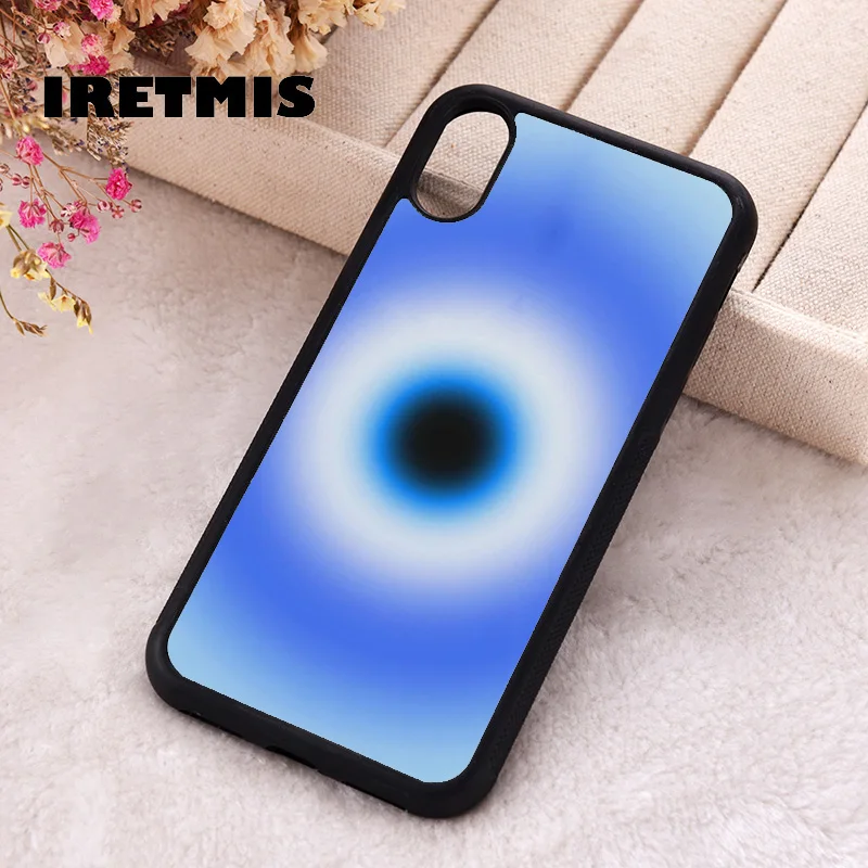 Iretmis Phone Cover Case For iPhone X XS Max XR 11 12 13 PRO MINI 14 15 16 Plus Rubber Silicone Evil Eye Aura