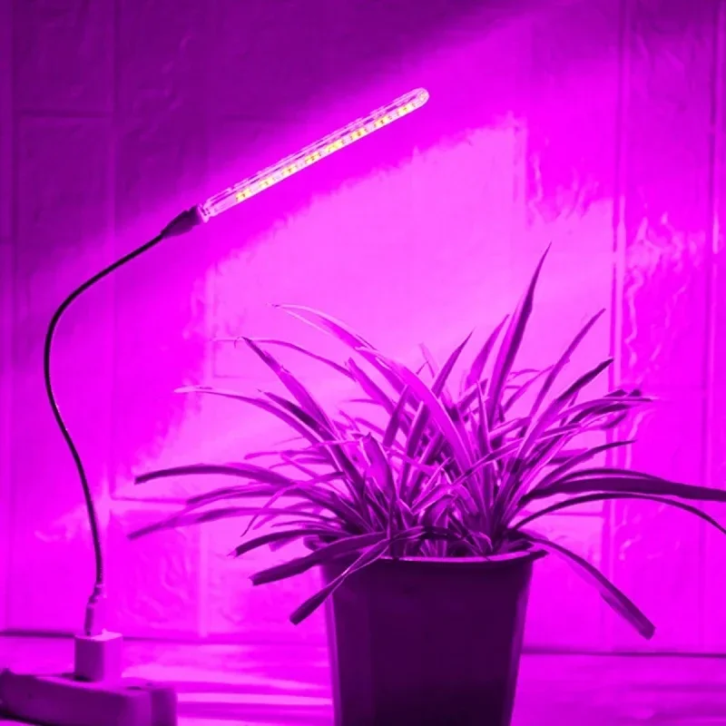 Lâmpada LED de Crescimento 5V de Espectro Completo para Plantas com Mangueira Flexível, Lâmpada USB para Estufa Interna, Luz Hidropônica para Flores e Mudas