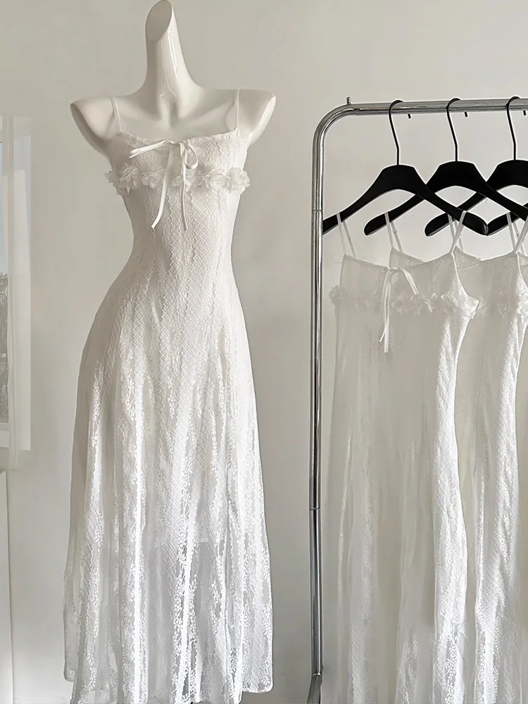 Été Slim Fit Cages côtelés dentelle Dr femmes longueur midi ceinturée Svel longue robe petites escaliers t-shirt débit dimensionnel de F...