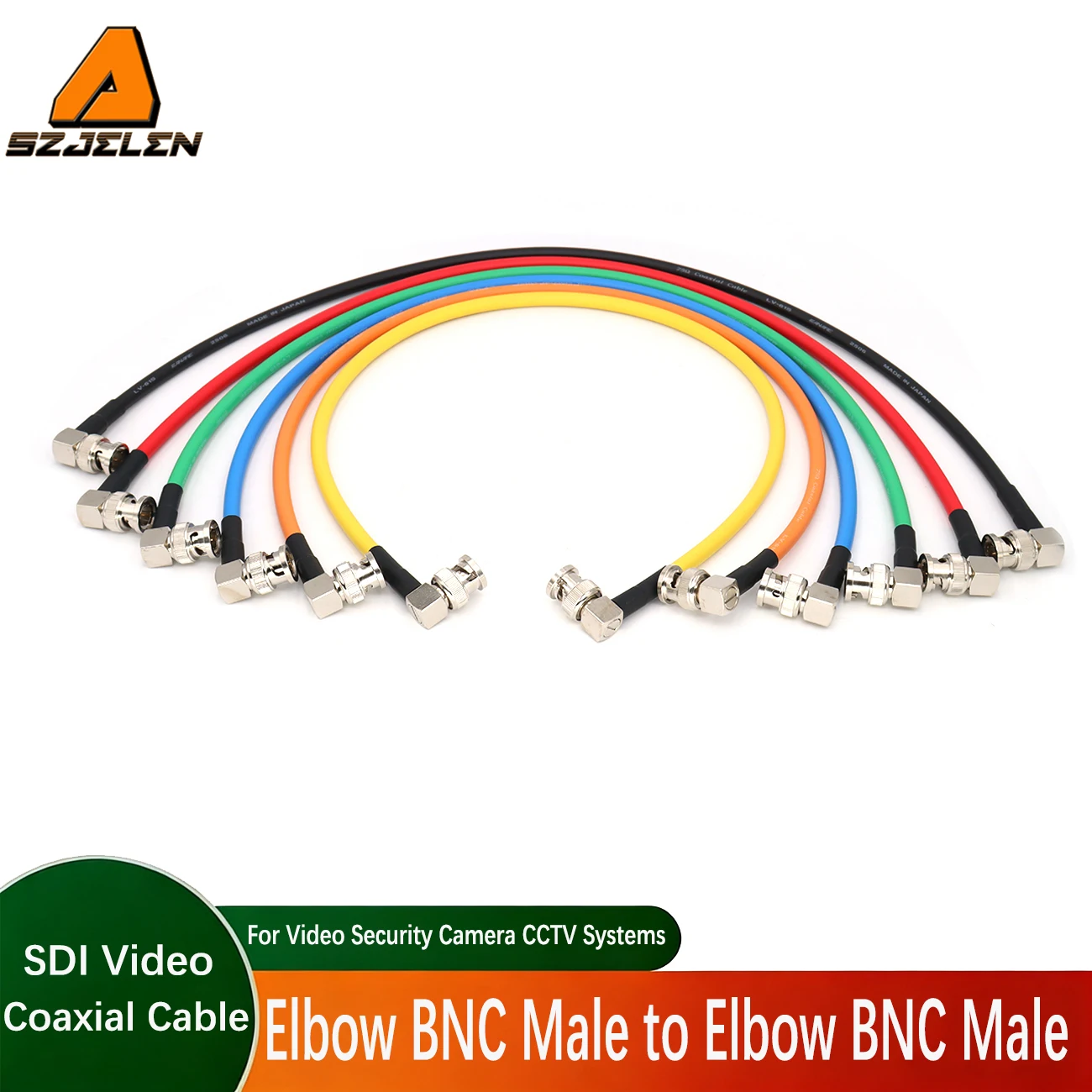 Monitor 12G HD-SDI Video Cable, Right Angle BNC to Right Angle BNC 75 Ω CANARE LV-61S Coaxial Cable