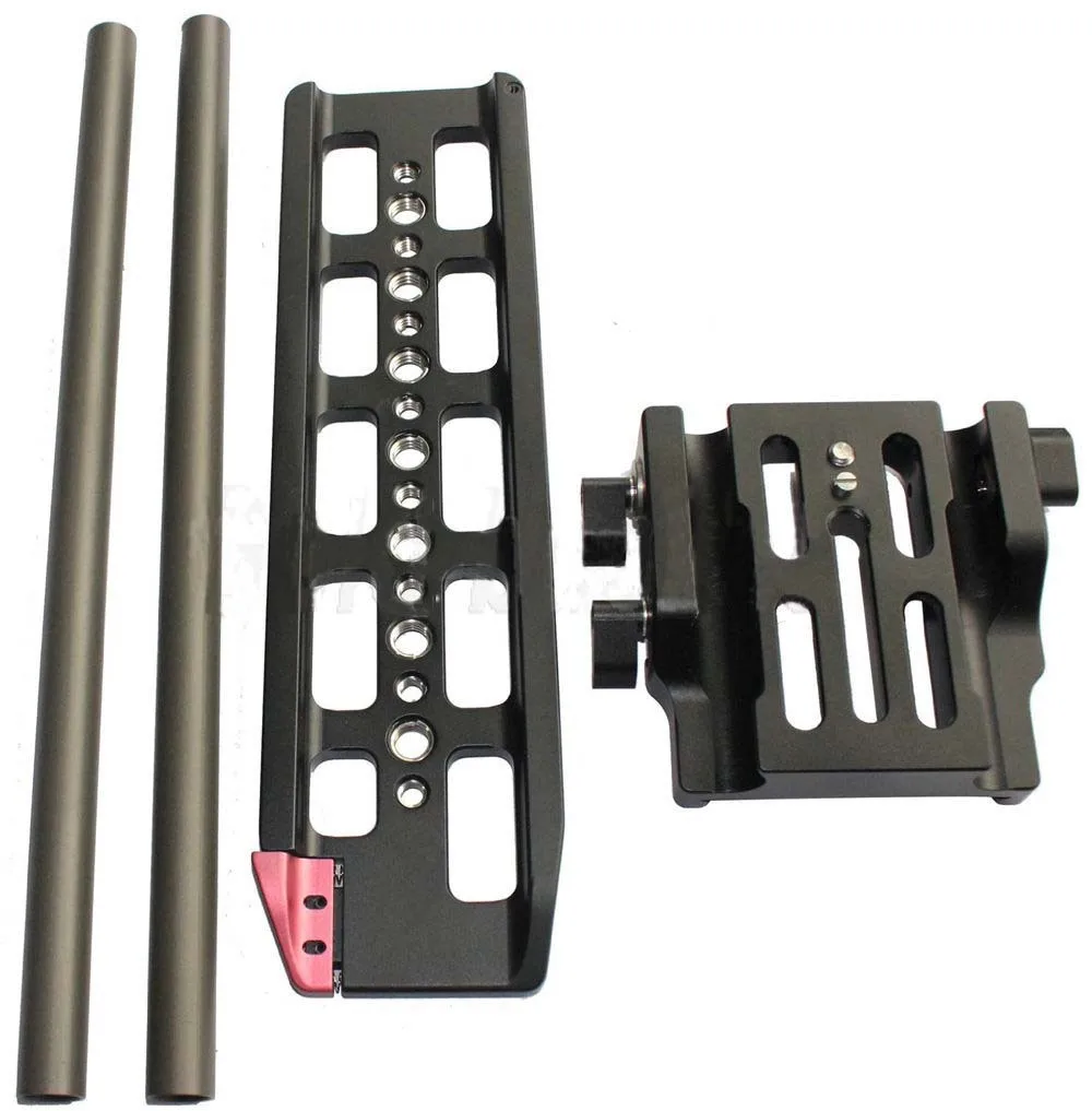 

HONTOO Baseplate 15mm Rod Rail Support System Dovetail Plate For DSLR Rig Canon C100/300/500