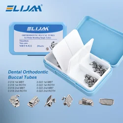 ELIJAH 80Pcs/20Sets Orthodontic Buccal Tube Set Mesh Base Brakets Bondable Convertible Buccal Tubes Dental Orthodontic