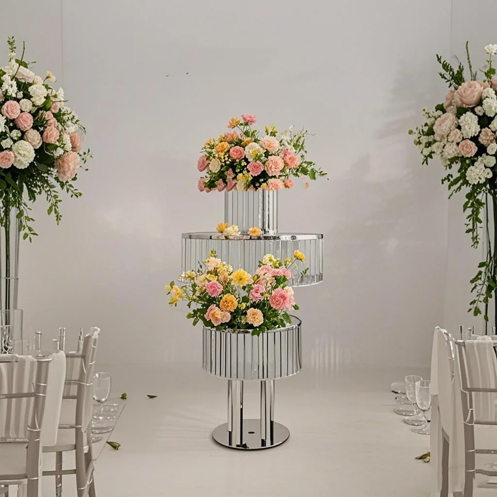 

6pcs/10pcs)15baifWedding Event flower arrangement stand Centerpiece gold/sliver floral Display Flower Stand for Table Decoration