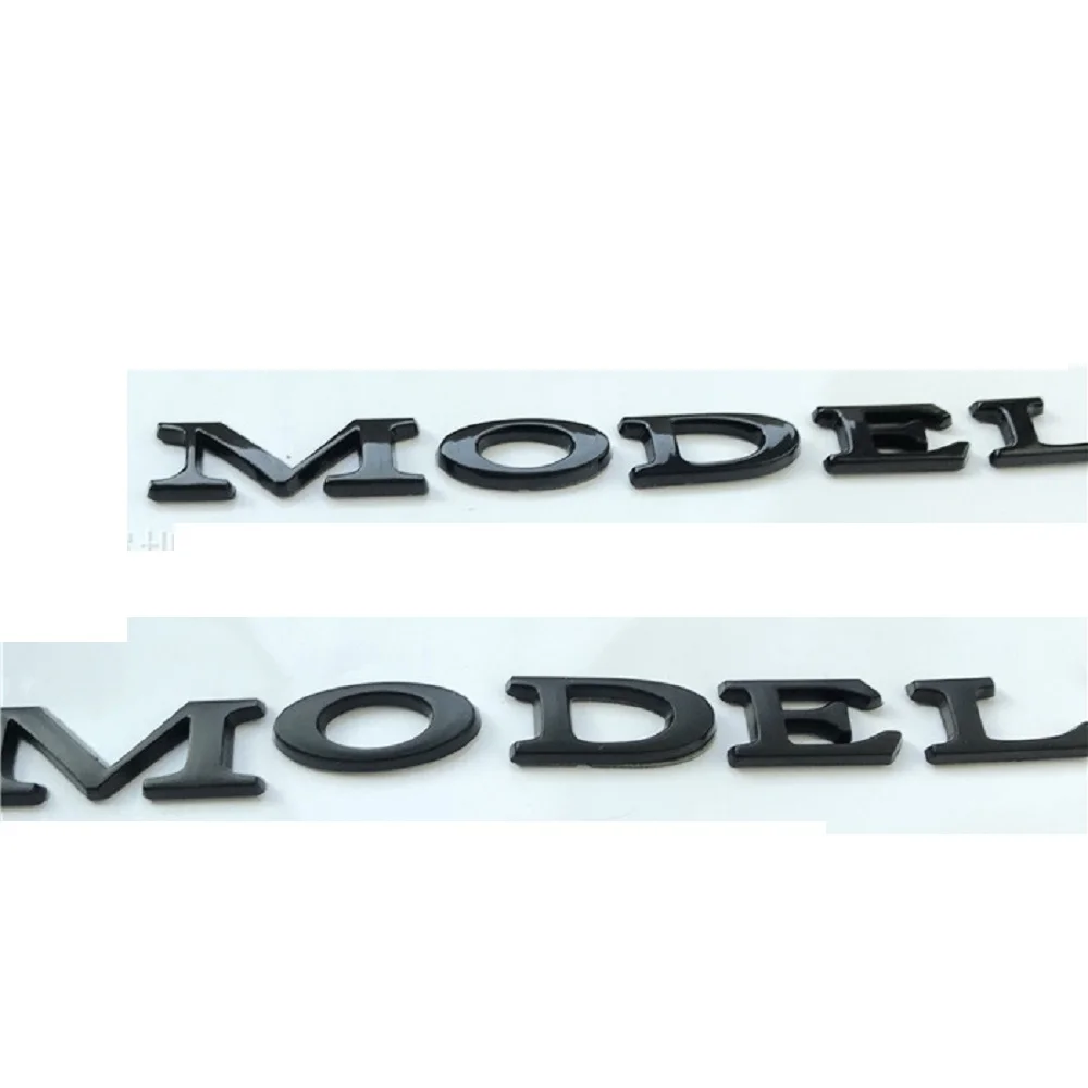 Chrome Silver Matt Gloss Black Trunk Letters Emblems Front Rear Badges for Tesla SPACE X