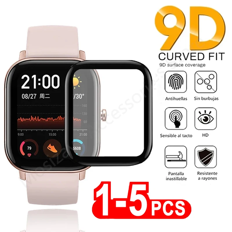 9D لينة الزجاج المقسى فيلم ساعة ل شاومي HuaMi Amazfit GTR GTS 2 Mini 2E حامي الشاشة ل HuaMi Amazfit بيب S U برو البوب