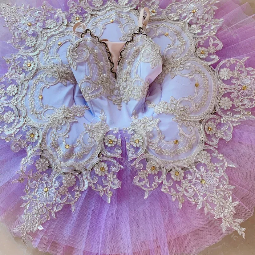 Tutù di balletto professionale per bambini Tutù di lago dei cigni bianco viola Ballerine Donne adulte Costumi di danza moderna Vestito da balletto per ragazze