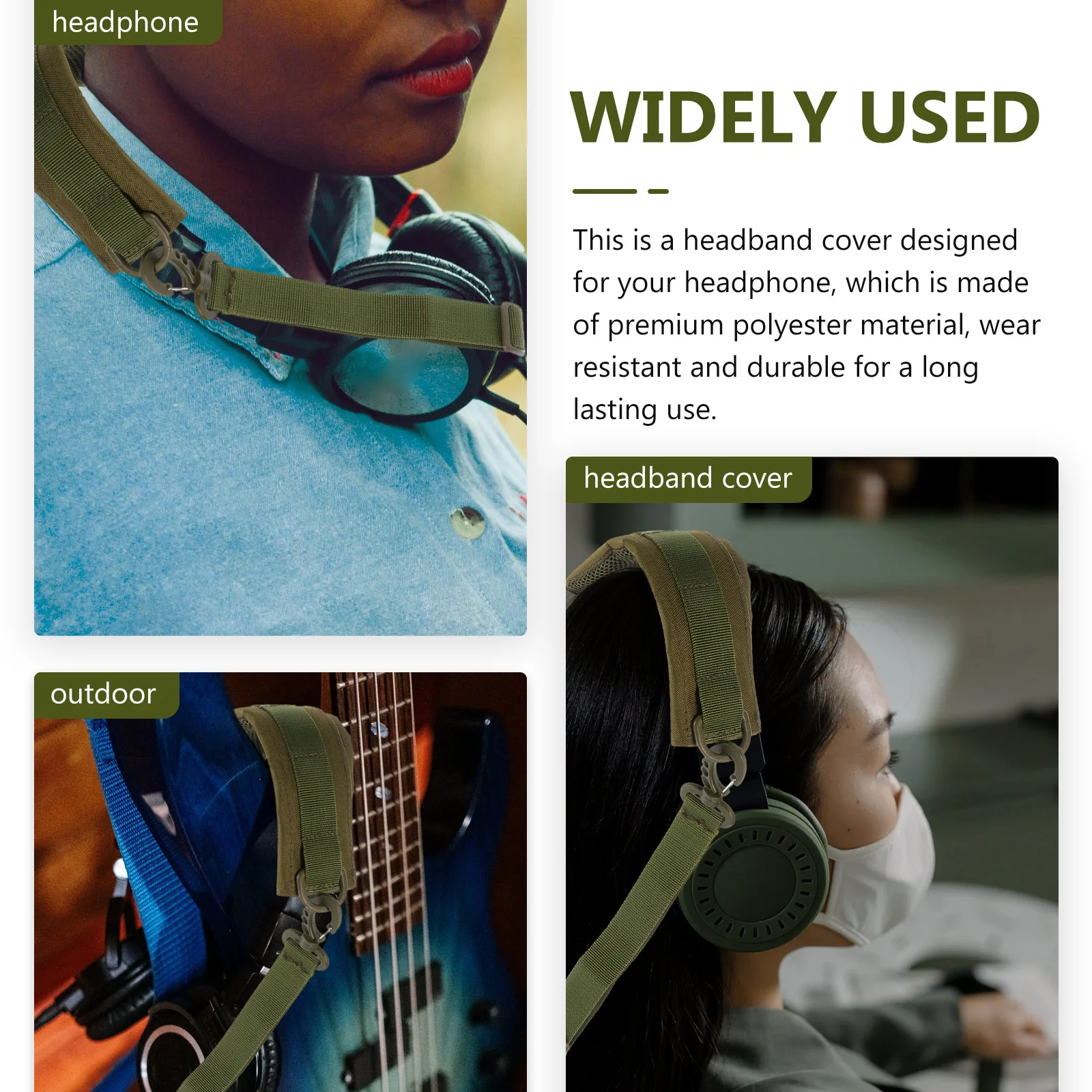 프리미엄 폴리에스터 헤드폰 헤드밴드 커버 통기성 편안한 패딩 장시간 착용 내구성 스타일 유니버설 핏 헤드폰