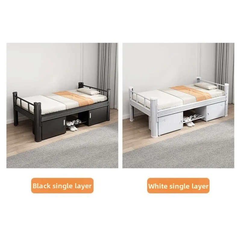 Litera de acero para personal de hierro, dormitorio, escuela, apartamento para estudiantes, estante doble de hierro forjado