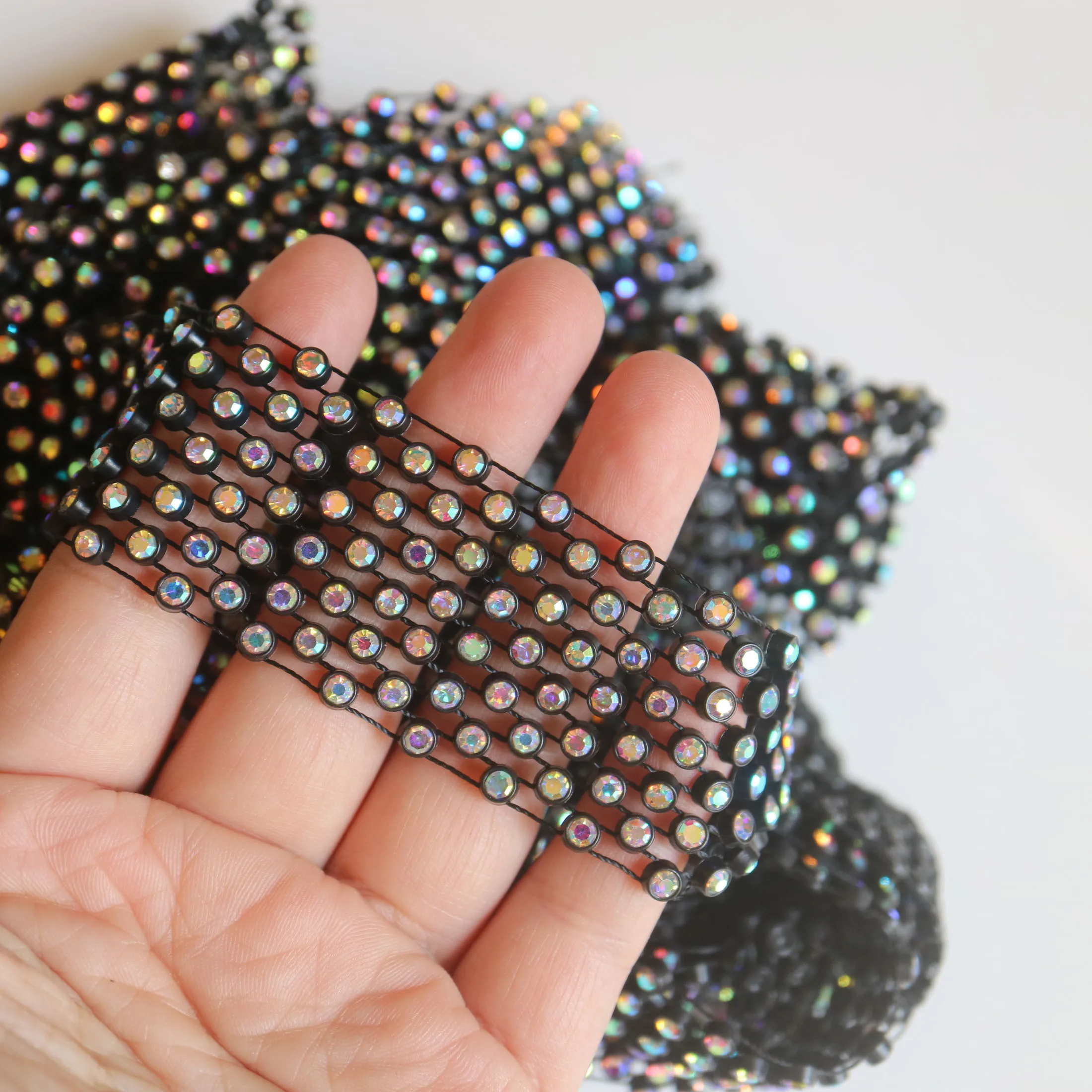 8yards SS8 To SS16 AB Sew On Rhinestones Trimmings for clothing DIY sewing accessories shinning trim  tailor