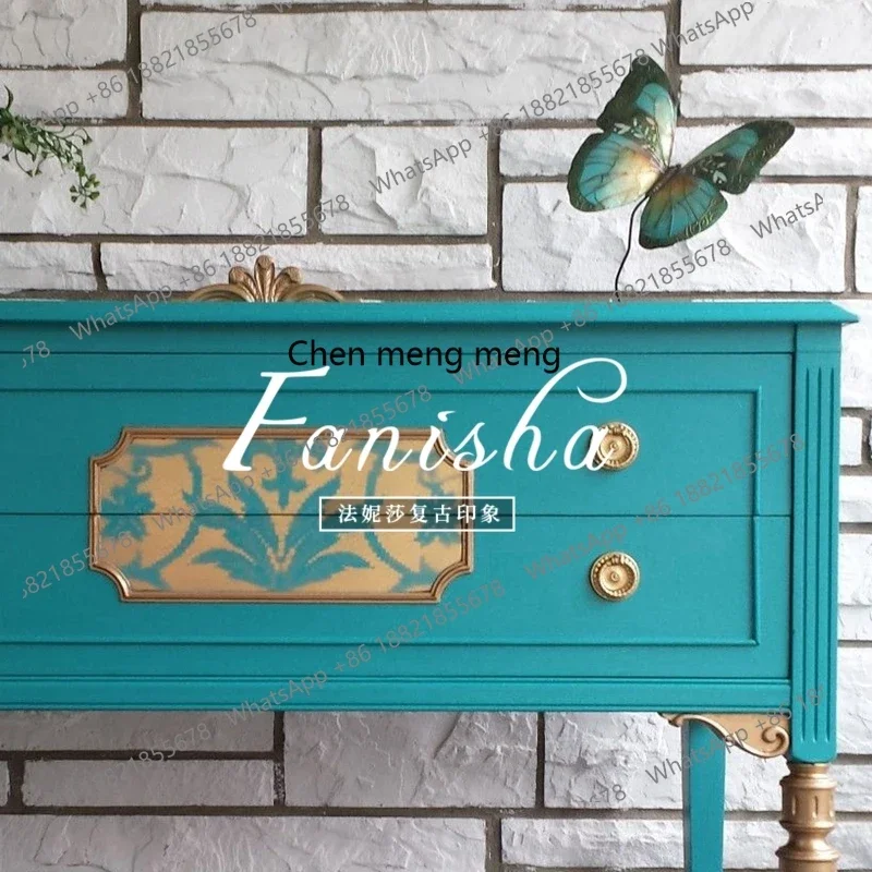 

French porch cabinet living room against the wall foyer decorative engraved light luxury drawer cabinet