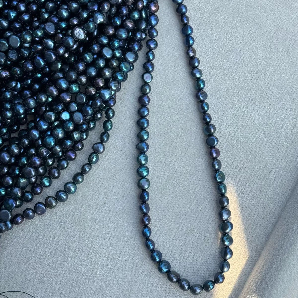 

5.5-6mmAAA+ Irregular Blue-Purple Bead Natural Freshwater Pearl Necklace Jewelry Making DIY Bracelets Earrings Accessories Women