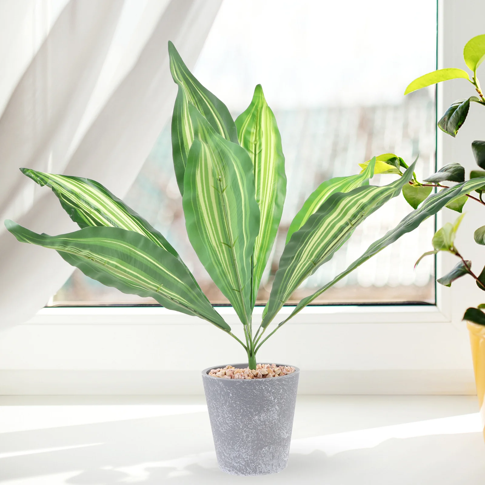 2 قطعة نبات الأفعى الاصطناعي بوعاء ديكور محاكاة Sansevieria نابض بالحياة المنزل مكتب حفل زفاف تشكيلة زهور ذاتية الصنع