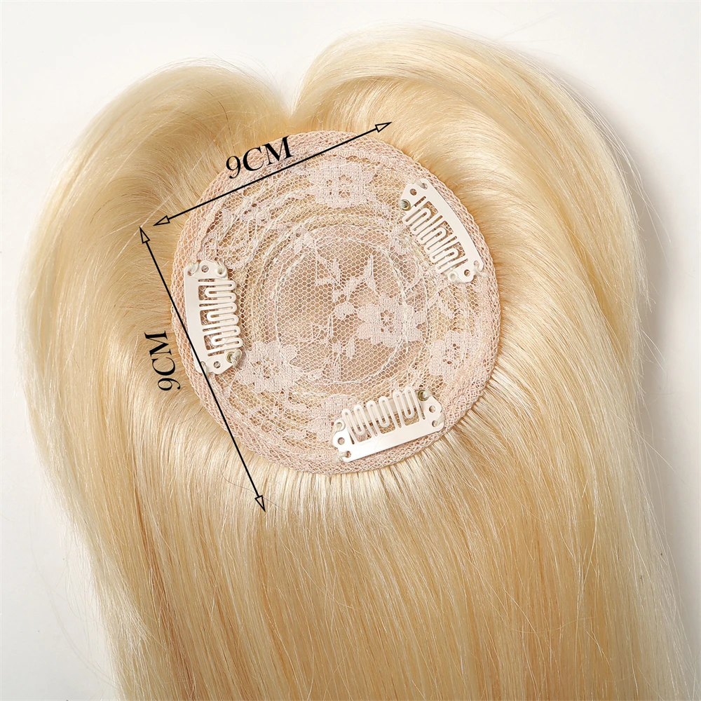 12-calowy topper z ludzkich włosów dla kobiet 100% ludzkich włosów Remy z grzywką 150% gęstości Top Hairpieces Clip in Lace Base Hair Loss Cover