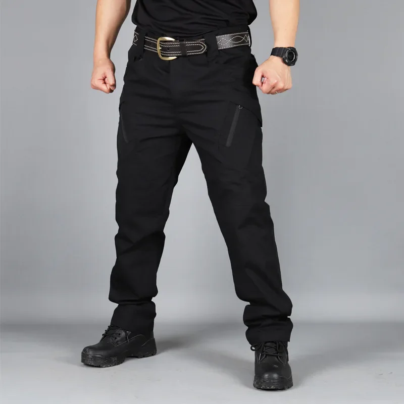 Self-cultivation army fans straight overalls men's wear-resistant multi-bag casual pants outdoor pants