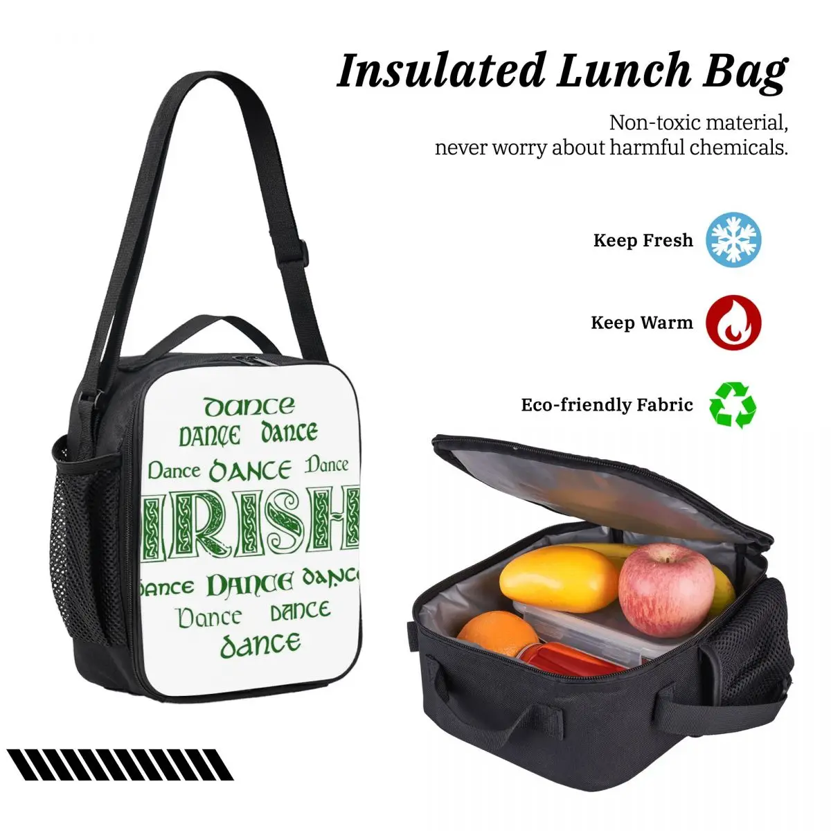 Irish Dance Forever! Backpack Student Boys Girls BookBag School Bag Laptop Shoulder Bags 3ps Insulated Lunch Bag Pencil Case view 4
