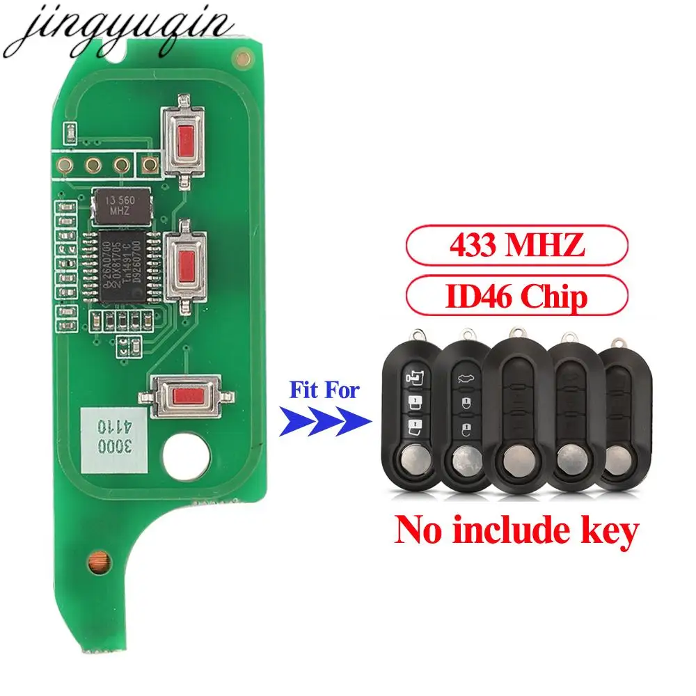 

Jingyuqin Remote Car No Key Only PCB 433MHZ ID46 PCF7946 For Fiat 500 Panda Bravo Punto Ducato Stilo Dephi Magnetti System