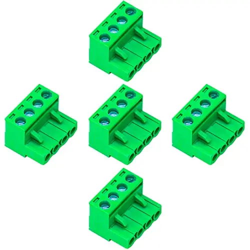 

5 Pcs 5.08mm 4 Pin Phoenix Type Connector Green PCB Screw Terminal Block 4 Pole, 5PCS