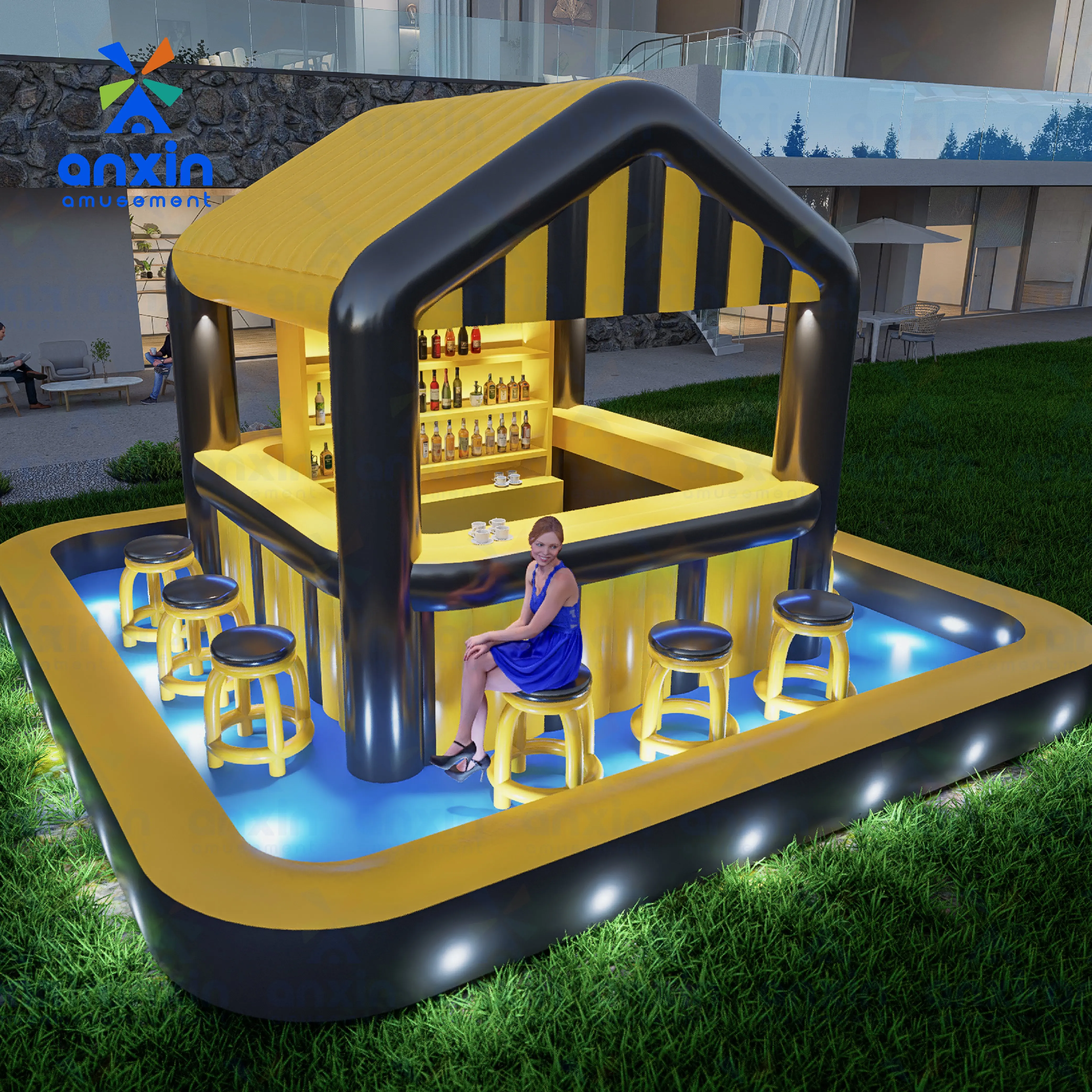 Outdoor Commercial Portable Bars Inflatable PVC Material Grade Pool For Parties Adult