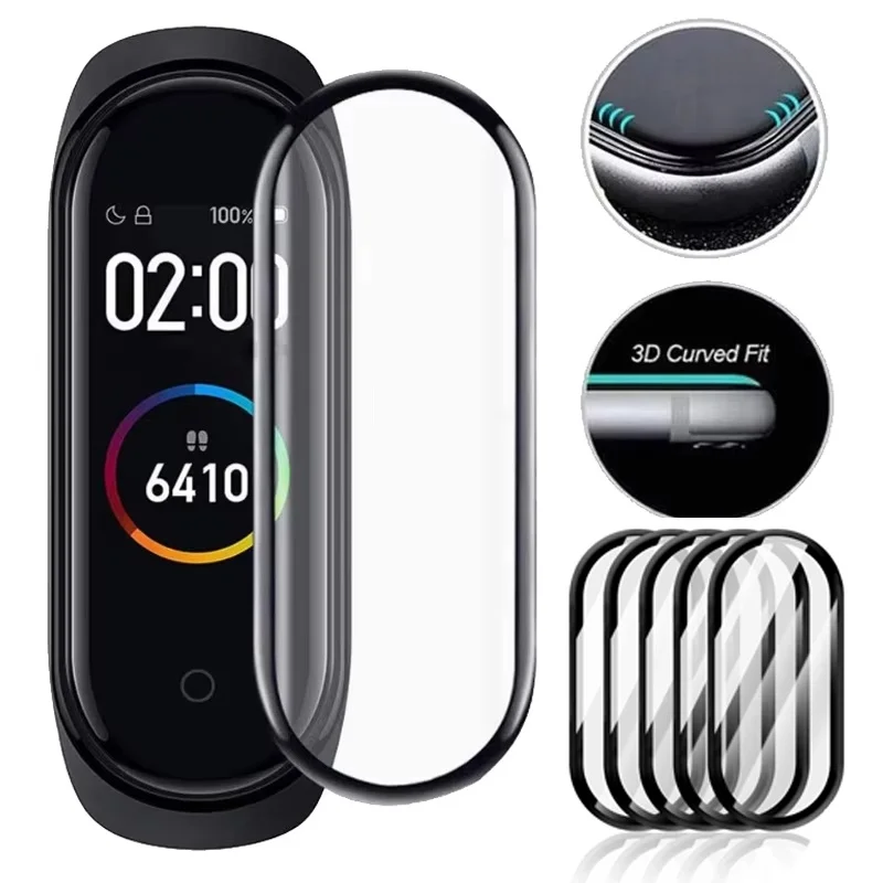 

1-5PCS 9D Clear Full Cover Screen Protector Film For Xiaomi Mi Band 8 7 Pro Mi Band 6 5 4 Watch Soft Protective Film Accessories