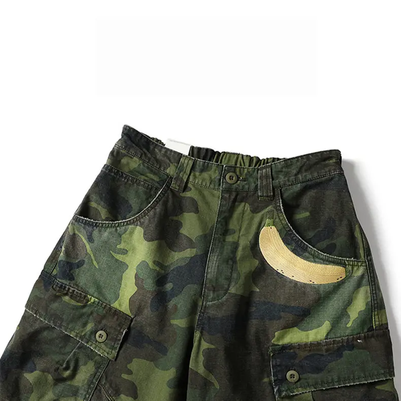 High Street Japanese Style Kapital Viintage Camouflage Cargo Pants Pleated Loose Casual Trousers Men's Clothing