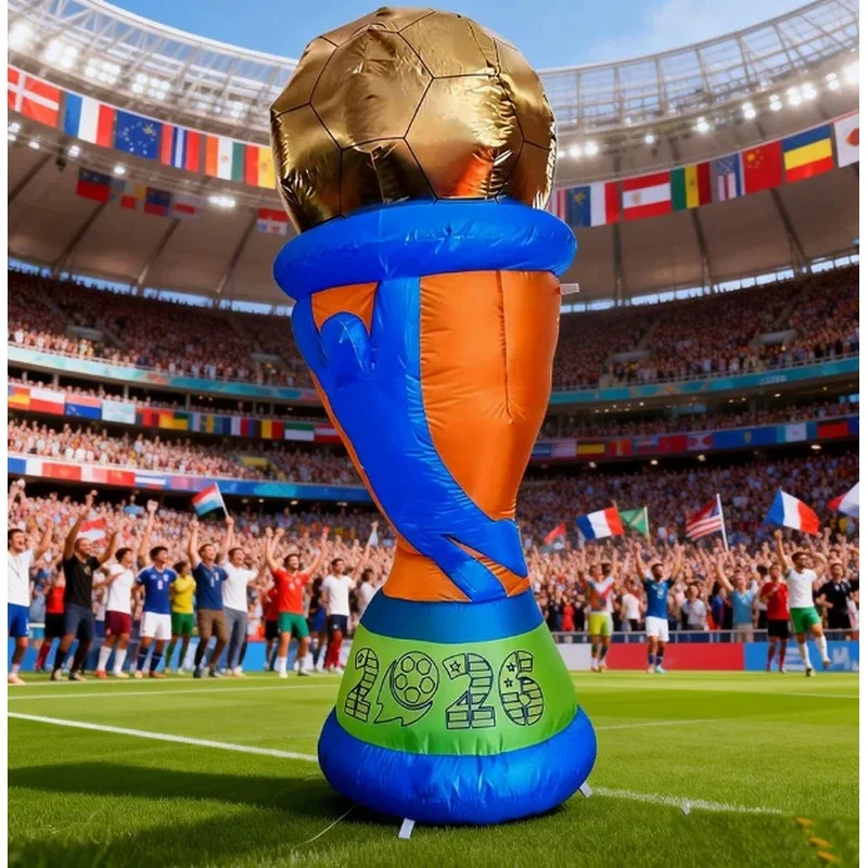 2.4M Football Match Inflatable Air Model with LED Lights for Outdoor Sports Event Decoration Tournament Activity Display Prop