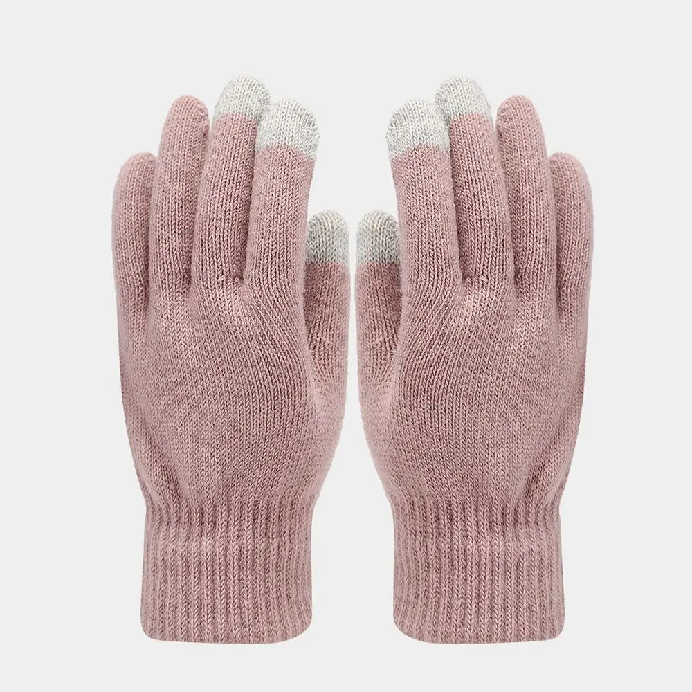 3Pcs/Set Warm Winter Hat Scarf Gloves Set Windproof Soft Scarf Neck Warmer Thicken Elastic Knit Beanie Snood Set for Men Women