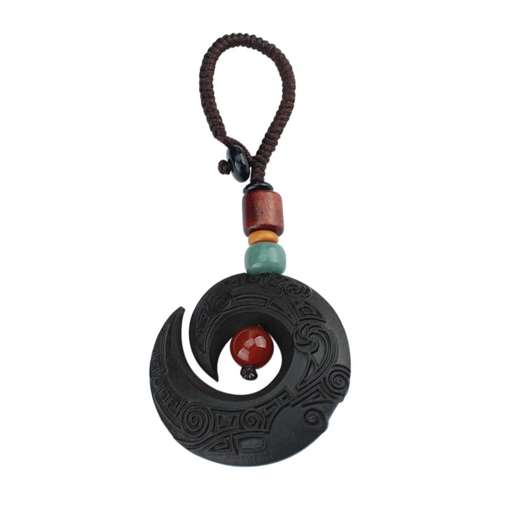 

Ebony Chain Durable Compact Lightweight Creative Design Unique Key Pendant Chinese Style Car Gifts Key RingChinese Ebony