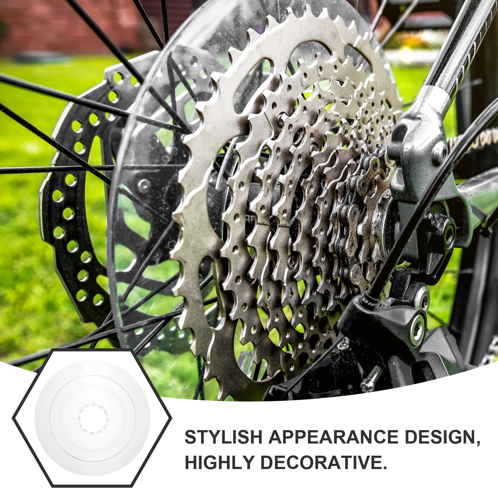 

2pcs Flywheels Cover Bike Spoke Protector Sturdy Waterproof For Mountain Bike Road Bicycle Chain Guard Transparent Wheel Spoke