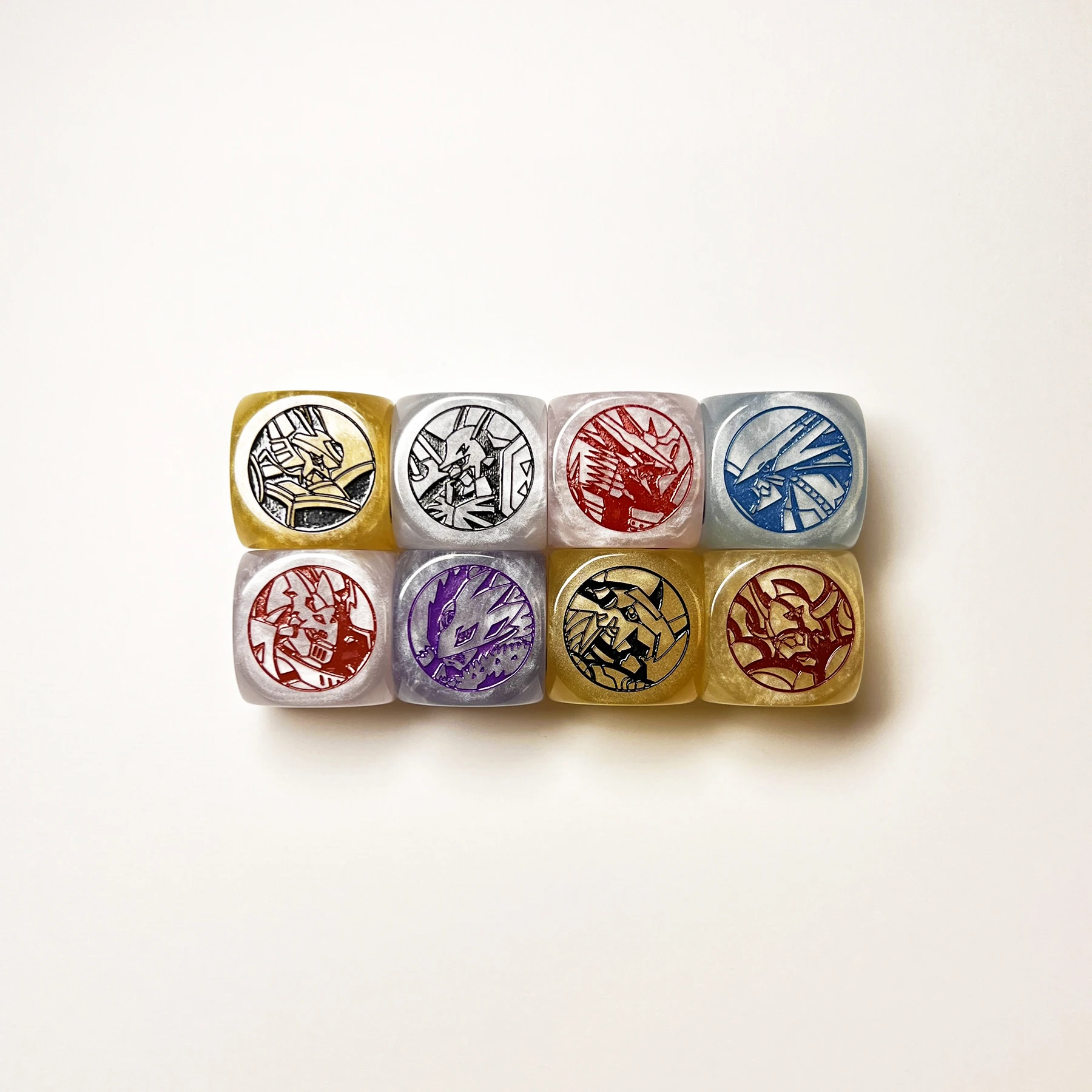 8 Stili Fai Da Te Self Made Cartoon Digimon Adventure Alphamon Dice di Plastica Dtcg Omegamon Giochi Da Tavolo Dadi Due Capsule Regalo Giocattolo