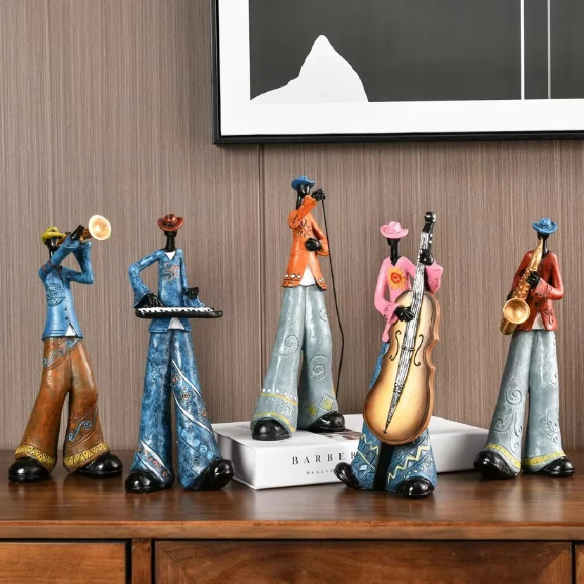 Creative Retro Band Art Ornaments, Music Figures, Living Room Bookshelves, TV Cabinets, Wine Cabinets, Light Luxury Decorations