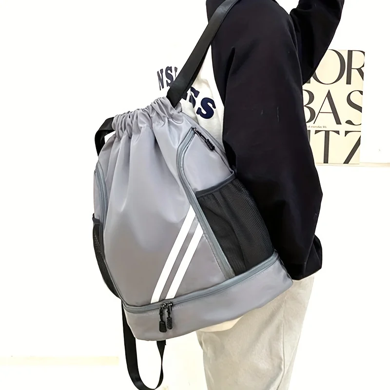 حقيبة ظهر لكرة السلة بحزام قابل للتعديل - نايلون أسود، متينة مع مقصورات متعددة، مثالية للمدرسة أو الرياضة