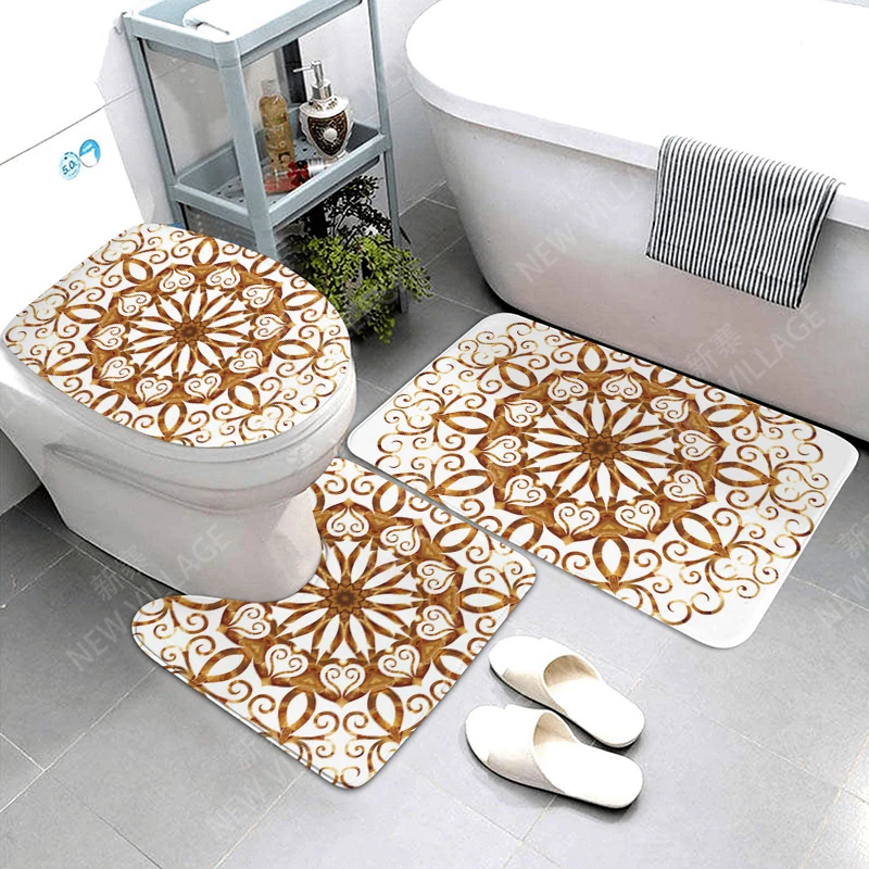 Mandala Anti-slip Bath Mats Bathroom Shower Mat Decor Absorbent Foot Mat Entrance Bathtub toilet rug Morocco vintage Persia boho