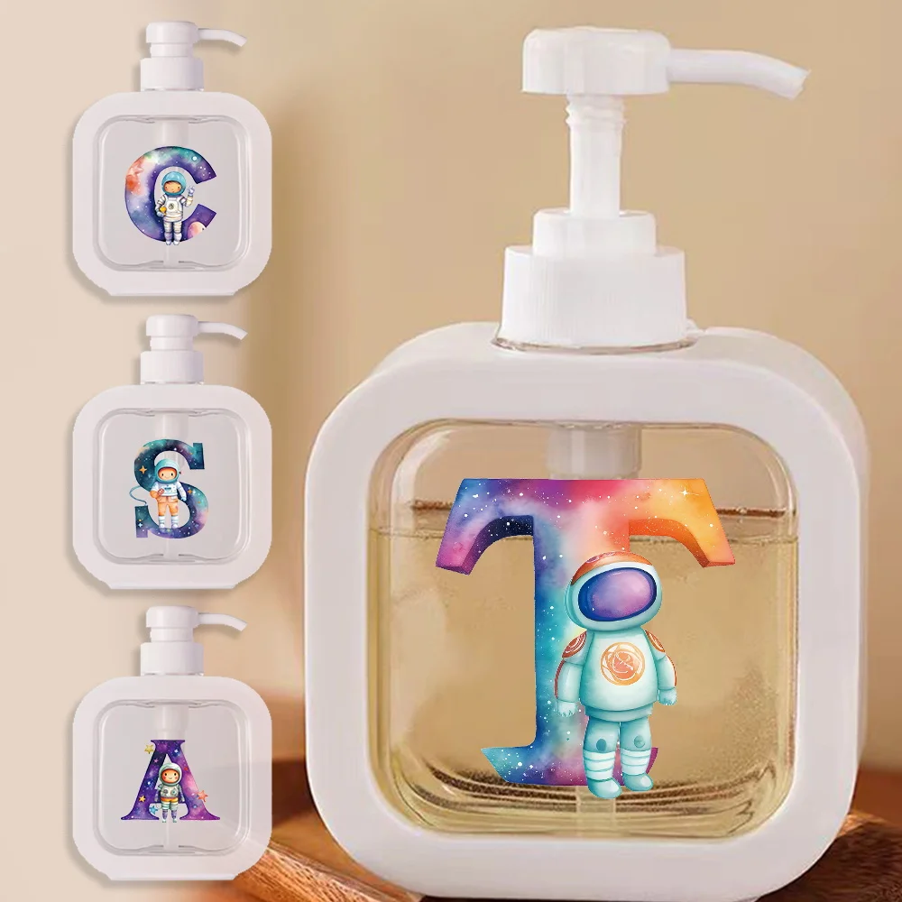 

Press Type Lotion Bottle Detachable Soap Dispenser Foam Split Bottle Portable Large Capacity Bathroom Astronaut Letter Pattern