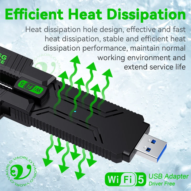 1300Mbps WiFi USB محول ثنائي النطاق 2.4G & 5Ghz Wi-Fi دونغل 4-هوائيات USB3.0 عالية السرعة 802.11AC استقبال لاسلكي للكمبيوتر/الكمبيوتر المحمول
