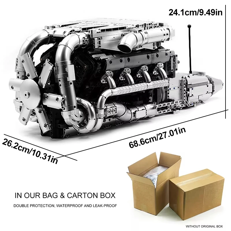 Mold King 10168 Technische De Gemotoriseerde V8 Tmin-turbo Motor Bouwsteen Auto Speelgoed Assemblage Baksteen Model Kid jongen Kerstcadeau