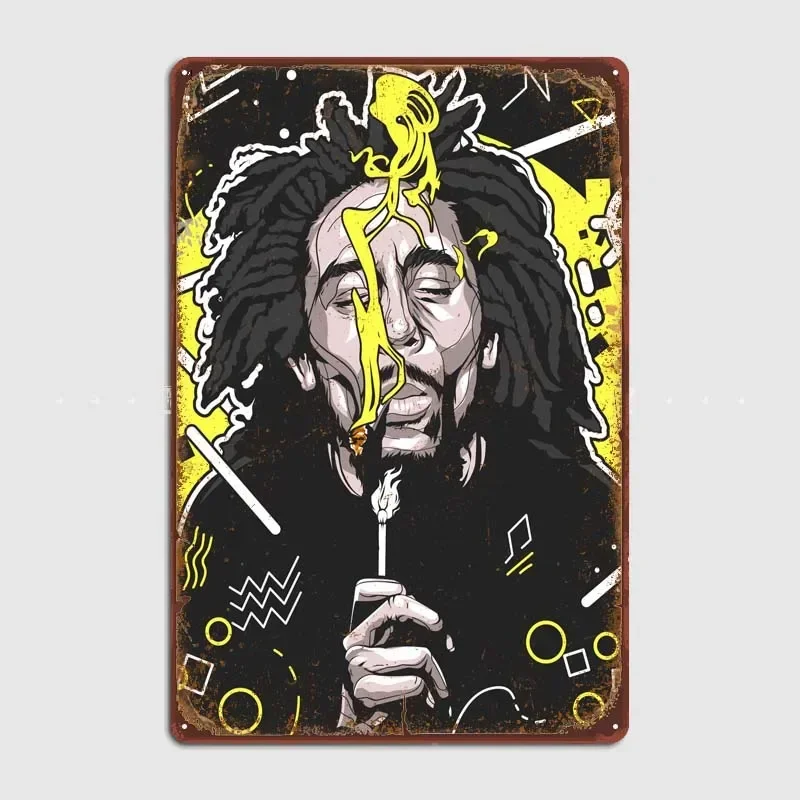 Metal Signs Customized Metal Wall Art Mural Marley Vapor Wave Aethetic Poster Retro Tin Signs for Bar Garage Wall Art Decoration