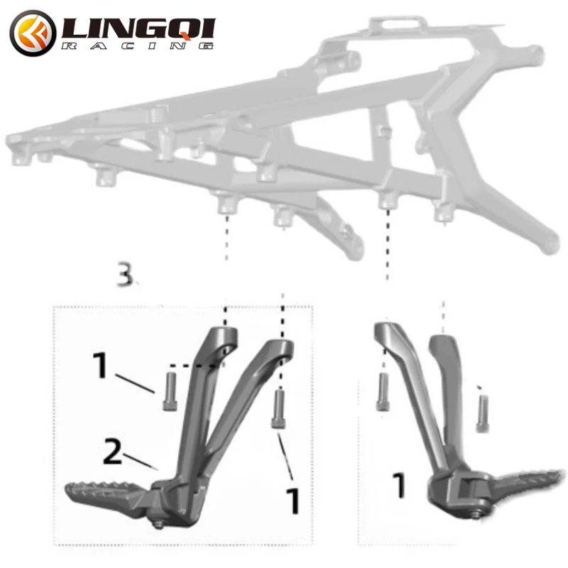 LING QI Ultra Bee Original Rear Foot Pegs Fit For   Ultra Bee Electronic Dirt Pit Bike Foot Pedal Bracket Support
