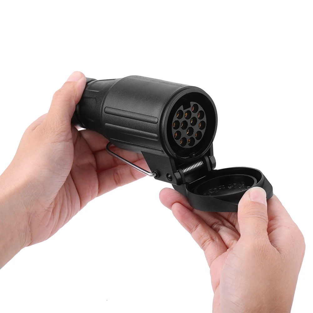 12V 13 Pin Plastic Trailer Plug Socket Wiring Connector Adapter for Caravan Towbar Towing