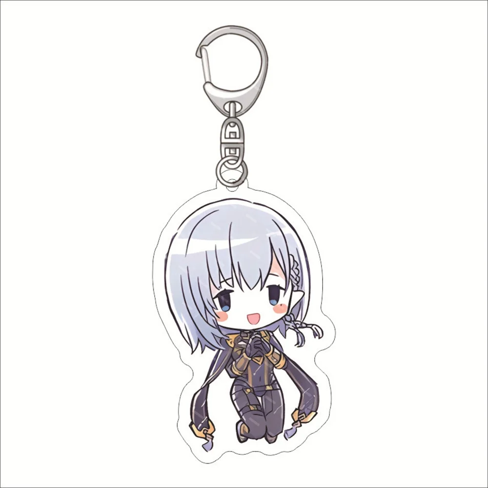 

Cartoon Anime The Eminence In Shadow Character Keychain Acrylic Figure Keyring Display Cosplay Fans Gift