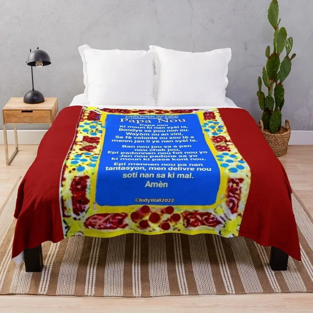 Haitian Creole, Lord's Prayer, Our Father, Papa Nou Throw Blanket For Baby Soft Plaid Tourist Sofa Blankets