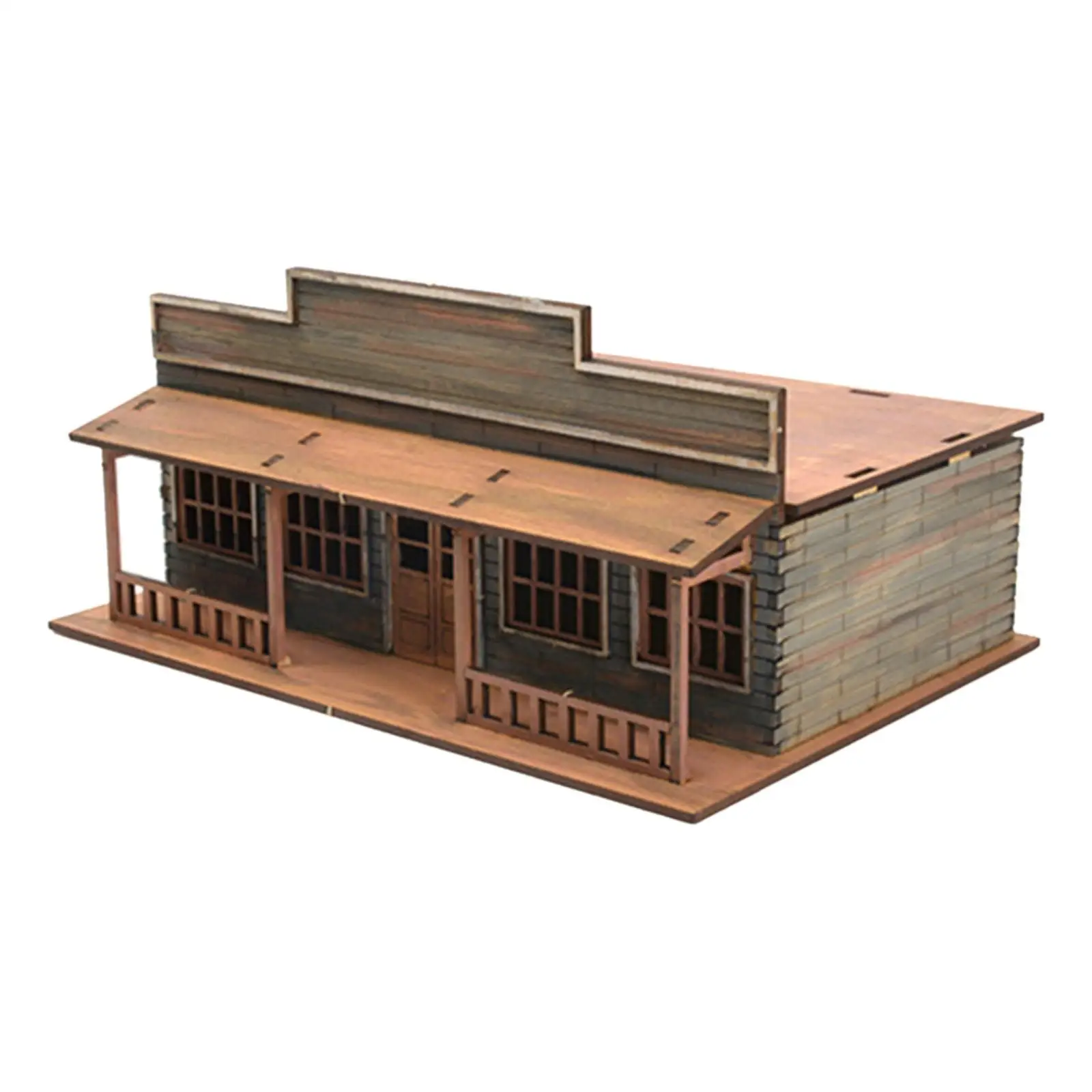 Model budynku miasteczka w skali 1/72 HO, edukacyjny zestaw do samodzielnego montażu, model architektury do makiet kolejowych, scena architektoniczna, akcesorium do mikro-krajobrazu.