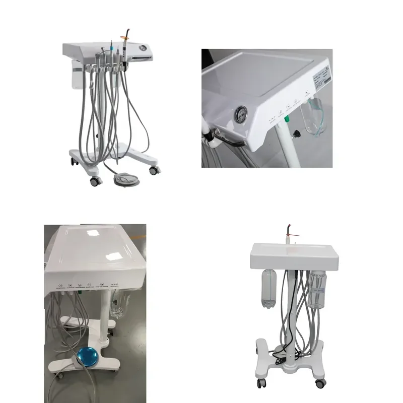 Factory Price Mobile Dental Treatment Cart Electric Turbine Instrument Simple Design Plastic Dental Cart CE Certified 600W